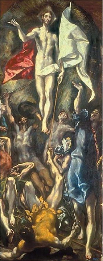 ∆οµήνικος Θεοτοκόπουλος, Ανάσταση, από το βιβλίο της Μ. Λαµπράκη-Πλάκα El Greco, ο Έλληνας, εκδ. Καστανιώτη