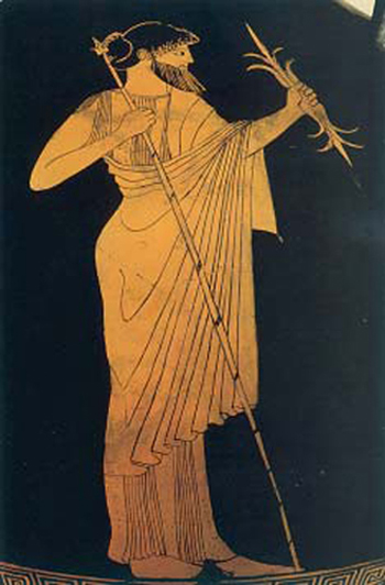 4. Ο ∆ίας κρατώντας το σκήπτρο και τον κεραυνό. Από αρχαίο ελληνικό αγγείο.