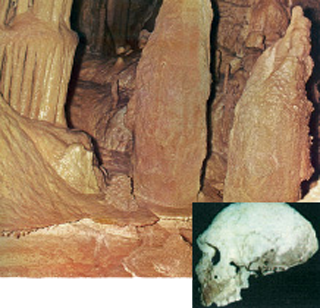 7. Το σπήλαιο των Πετραλώνων και το ανθρώπινο κρανίο που βρέθηκε εκεί.