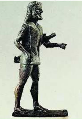 4. Χάλκινο άγαλµα Σπαρτιάτη πολεµιστή µε ξίφος (Oλυµπία, Αρχαιολογικό Μουσείο)