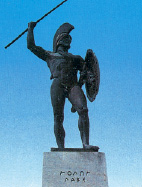 3. Το άγαλμα του Λεωνίδα που υπάρχει σήμερα στο χώρο των Θερμοπυλών.