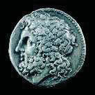3. Νόμισμα της εποχής του Πύρρου με παράσταση του Τία. Στην άλλη όψη διαβάζουμε το όνομα του βασιλιά (Λονδίνο, Βρετανικό  Μουσείο).