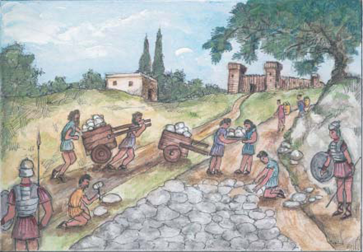 5. Σε περιόδους ειρήνης ο ρωμαϊκός στρατός εργαζόταν και βοηθούσε να κατασκευαστούν δρόμοι, γέφυρες, λιμάνια και αρδευτικά έργα.