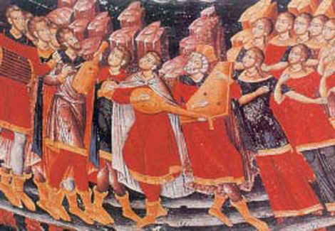 3.1. Και στις θρησκευτικές γιορτές οι Βυζαντινοί χρησιμοποιούσαν διάφορα μουσικά όργανα (Αγιογραφία, Τσεπέλοβο).