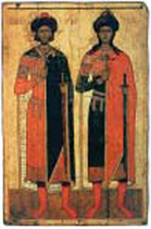 6.α. Οι Ρώσοι άγιοι Βόρης και Γκλεμ (Ιστορικό Μουσείο Μόσχας)