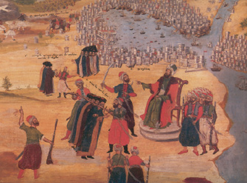 2. Η πολιορκία της Κωνσταντινουπόλης (Σκέψις Μακρυγιάννη, πίνακας Π. Ζωγράφου, 1836).