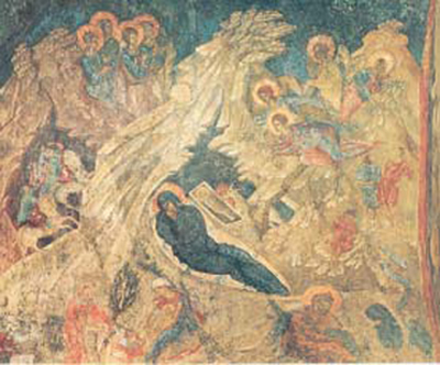 1. Εικόνα της Γέννησης, με ποιμένες, αγγέλους και μάγους (Βυζαντινό – Χριστιανικό Μουσείο, Αθήνα)