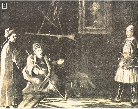 Ο Σουλιώτης οπλαρχηγός Λάμπρος Τζαβέλας μπροστά στον Αλή Πασά, λιθογραφία, Εθνικό Ιστορικό Μουσείο