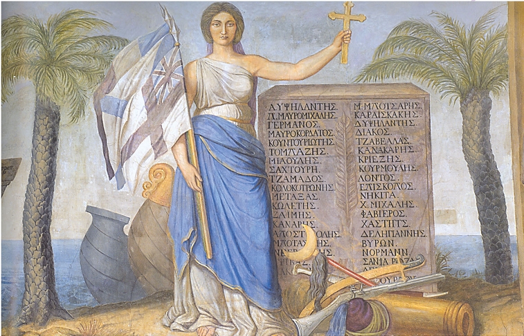 Προσωποποίηση της Ελλάδας, τοιχογραφία, Αθήνα, Μέγαρο Βουλής, Αίθουσα Ελευθερίου Βενιζέλου