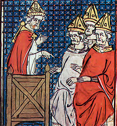 Σκηνές από την επίσκεψη του Ουρβανού Β΄ στη Γαλλία. Μικρογραφία. Χειρόγραφο του 12ου αι.. (Παρίσι, Εθνική Βιβλιοθήκη)