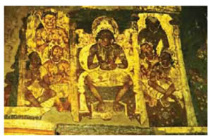 32.33. Ζωγραφικές και ανάγλυφες παραστάσεις στο ναό της Ατζάντα.