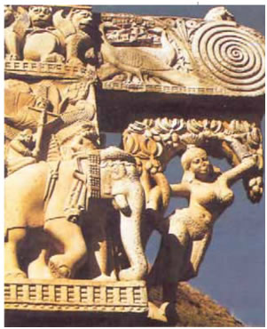 37. Γλυπτική διακόσμηση από την ανατολική πύλη της Μεγάλης Στούπας του Σανχί.