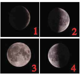 Οι φάσεις της Σελήνης όπως τις βλέπουμε από τη Γη. 