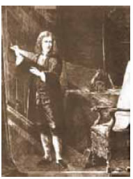Ο Ισαάκ Νεύτων ενώ πειραματίζεται στο εργαστήριό του με τo λευκό φως.
