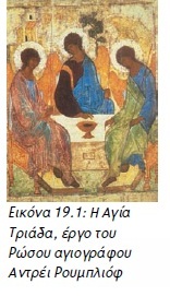 Εικόνα 19.1: Η Αγία Τριάδα, έργο του Ρώσου αγιογράφου Αντρέι Ρουμπλιόφ