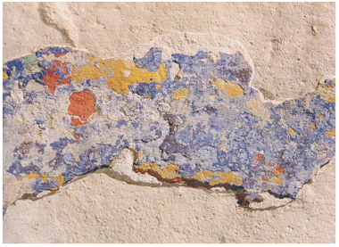 4. Τυχαίος συνδυασμός χρωμάτων που προέρχεται από τους προηγούμενους χρωματισμούς ενός σκασμένου τοίχου.