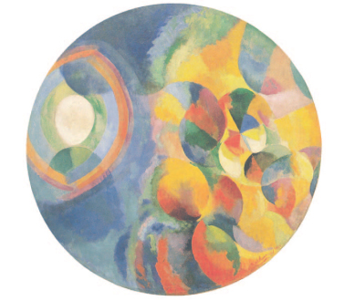 59. Ρ. Ντελωνέ. «Ταυτόχρονες αντιθέσεις. Ήλιος και φεγγάρι» 1913. Εκφραστικά χρώματα, σε ηχηρούς τόνους και αποχρώσεις. Η περιστροφή των φωτεινών πολύχρωμων κύκλων, η διαφάνεια και ο ρυθμός δίνουν μια αίσθηση ουράνιου τόξου. Oρισμός