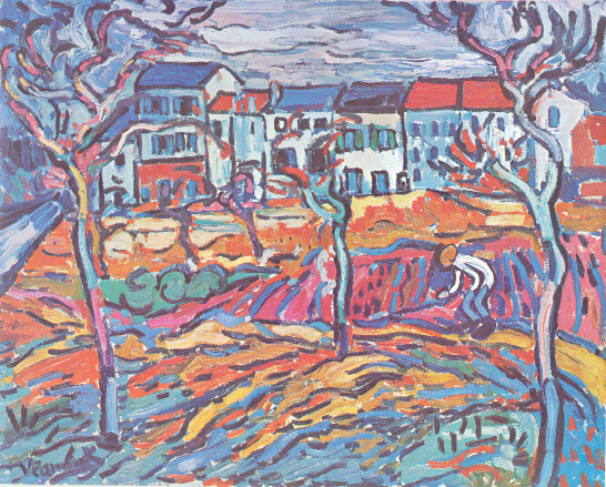 32. Μ. Βλαμένκ. Λεπτομέρεια από το έργο «Σπίτια στο Σατού» 1904. Τοπίο με καθαρά χρώματα