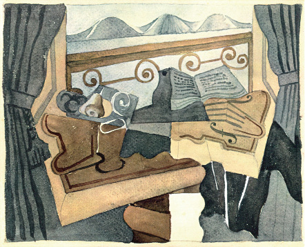 77. Χ. Γκρι «Νεκρή φύση απέναντι από το ανοιχτό παράθυρο» 1923