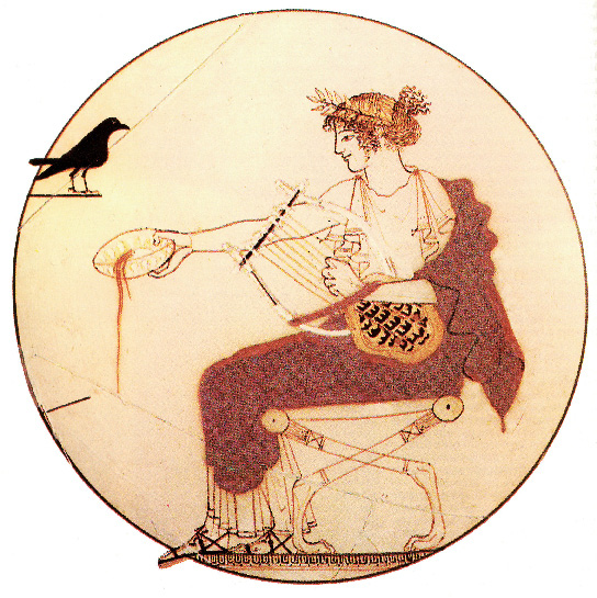 207. « Ο Απόλλωνας και το κοράκι» εσωτερικό κύλικα περ. 490 π. Χ. ε. 