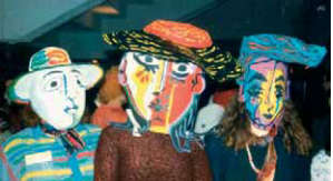 287. Μάσκες από ζωγραφισμένο χαρτόνι, εμπνευσμένες από έργα του Πικάσο