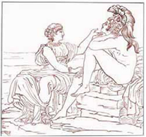 Εικόνα 9. Η Θέτιδα παρηγορεί τον Αχιλλέα.