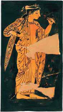 Εικόνα 7. Η Βρισηίδα, το γέρας του Αχιλλέα. Ερυθρόμορφος αμφορέας περίπου 510π.Χ. Λονδίνο, Βρετανικό Μουσείο (αντίγραφο)