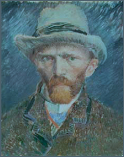 30. Βαν Γκογκ, «Αυτοπροσωπογραφία με γκρι καπέλο», 1887.