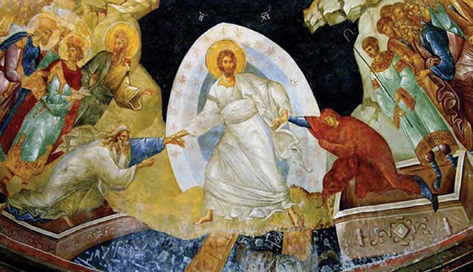 Η Ανάσταση, τοιχογραφία στη Μονή της Χώρας