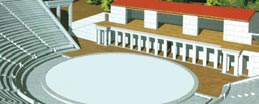 Eικονική αναπαράσταση του αρχαίου θεάτρου της Eπιδαύρου