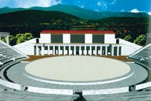 Eικονική αναπαράσταση του αρχαίου θεάτρου της Eπιδαύρου