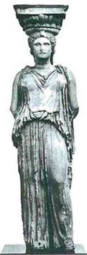 Καρυάτιδα από τη νότια πρόσταση του Ερεχθείου (περ. 410) π.Χ.), Βρετανικό Μουσείο, Λονδίνο.