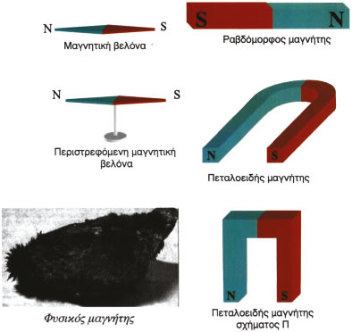 Συνηθισμένες μορφές μαγνητών.
