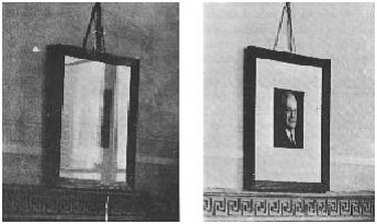 3.5-27 Πολωτικό φίλτρο έχει χρησιμοποιηθεί στη φωτογράφηση των διπλανών εικόνων, που προ- φυλάσσονται από γυαλί. Η πρώτη έχει φωτογραφηθεί χωρίς φίλτρο και εμφανίζει έντονο φως από ανάκλαση. Με την παρεμβολή πολωτικού φίλτρου, στη δεύτερη φωτογραφία, το ανακλώμενο φως ανακόπτεται και εμφανίζεται η εικόνα.