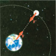 Η βαρυτική αλληλεπίδραση Γης - Σελήνης. Εικόνα 2-3.