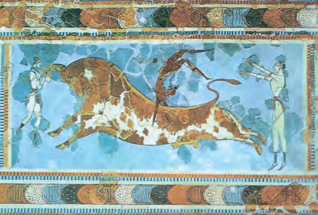 Τοιχογραφία από το ανάκτορο της Κνωσού.