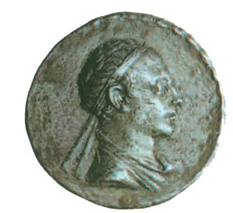 Νόμισμα με το κεφάλι του Μενάνδρου (β' μισό του 2ον αι. π.Χ.). Ήταν ο ενδοξότερος βασιλιάς του ελληνοϊνδικου βασιλείου του Ινδού. Πήρε την προσωνυμία «Σωτήρας» και «Δίκαιος». Το κράτος του έφτανε μέχρι τον ποταμό Γάγγη. (Λονδίνο, Βρετανικό Μουσείο