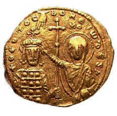 Χρυσό νόμισμα του Ιωάννη Τζιμισκή (Αθήνα, Νομισματικό Μουσείο).