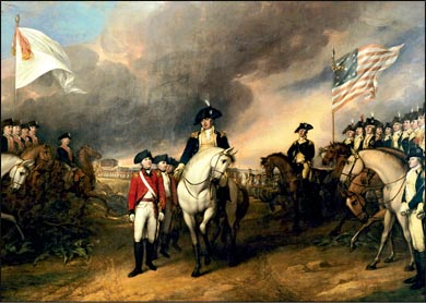 Η νίκη στο Γιορκτάουν (1781). Έργο τον J. Trumbull, (18ος αι.)