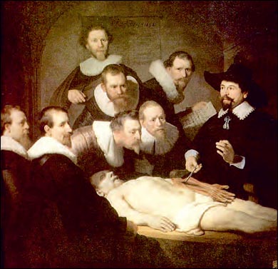 Ρέμπραντ, Μάθημα ανατομίας τον δρ. Tulp, 1632, λάδι σε μουσαμά, Χάγη, Μέγαρο Μαυρικίου