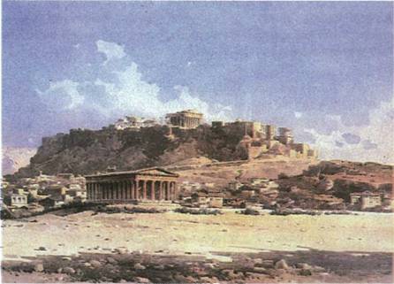 Άγγελος Γιαλλινάς (1857-1939), Το Θησείο και η Ακρόπολη, (π. 1895)