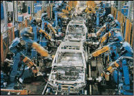Αυτοματοποιημένη παραγωγή αυτοκινήτων με τη χρήση νέων τεχνολογιών (D. Corbett, Ιστορικός Οδηγός: Αυτοκίνητα, εκδ. Ερευνητές, 2001).