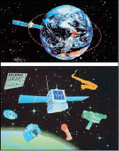 Δορυφόροι: νέες τεχνολογίες που προάγουν την παγκοσμιοποίηση της πληροφορίας και τη διάδοση των πολιτισμικών αγαθών (Dir. A. Cohen, Sciences economiques et sociales, Editions Bordas, 1995).