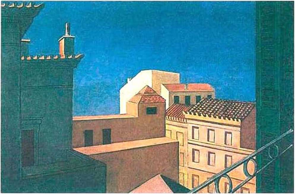 Ν. Χατζηκυριάκος-Γκίκας (1906-1994), «Σπίτια από την οδό Ομήρου»
