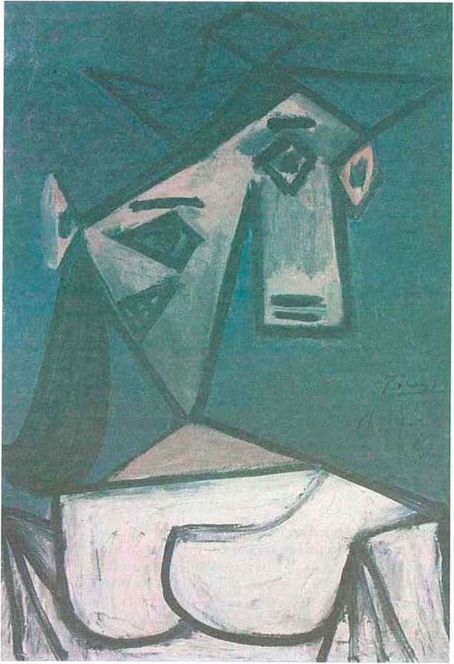 Pablo Picasso (1881-1973), «Προσωπογραφία κοριτσιού». Μέρος της δωρεάς έργων διάσημων Γάλλων καλλιτεχνών στην Εθνική Πινακοθήκη «σε ένδειξη αγάπης και θαυμασμού για την ηρωική στάση του ελληνικού λαού στον πόλεμο και την αντίσταση 1940-44» (1946).