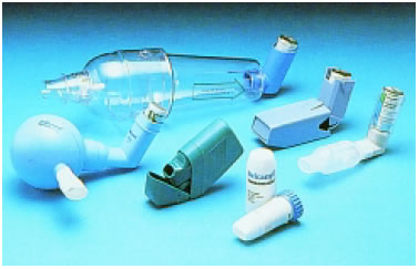 Εικόνα 1.31: Συσκευές και φάρμακα για την αντιμετώπιση του αλλεργικού άσθματος