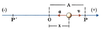 Σχ. 1.2 Το σώμα του σχήματος εκτελεί γραμμική ταλάντωση κινούμενο παλινδρομικά γύρω από το σημείο Ο, που είναι το μέσο της τροχιάς του.
