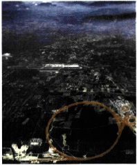 Εικ. 6.4 To CERN είναι εγκατεστημένο έξω από τη Γενεύη και χρηματοδοτείται από όλα τα ευρωπαϊκά κράτη. Ο κόκκινος κύκλος στη φωτογραφία δείχνει τη θέση ενός υπόγειου επιταχυντή σωματιδίων 
