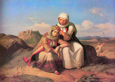 Θεόδωρος Βρυζάκης (1814/9;-1878). Η παραμυθία, 1847. Λάδι σε μουσαμά (44εκ. Χ 57εκ.).