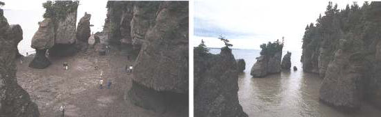 Το φαινόμενο της άμπωτης και της πλημμυρίδας στον κόλπο του Fundy στον Καναδά.